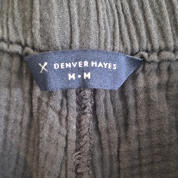 Denver Hayes Wide Leg Textured Pants - Charcoal Gray - Picture 4 of 6